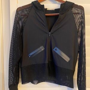 Emma & Sam zip front hooded jacket black size medium